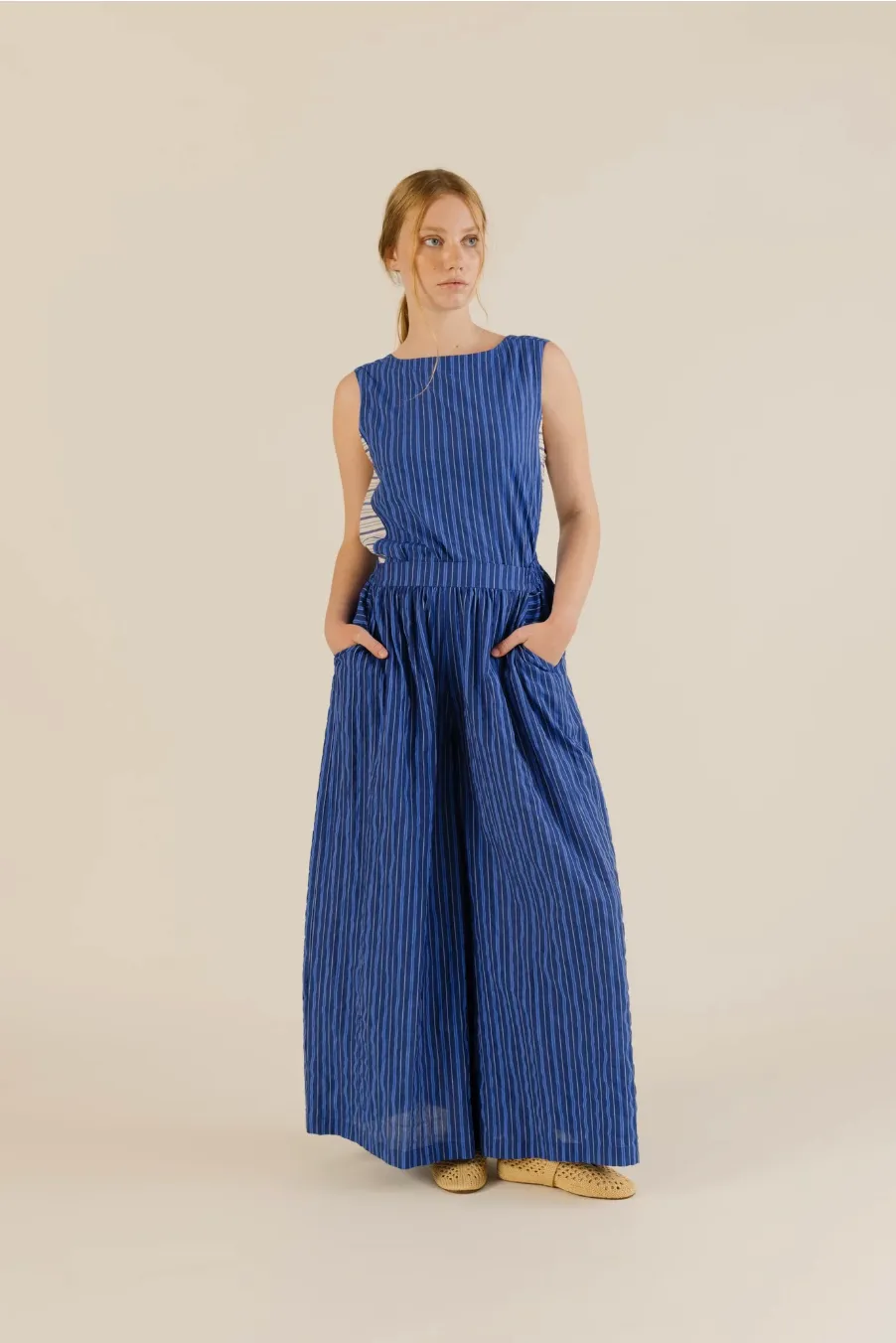 Sideline | Anna Trousers - Cobalt Stripe sold by Folk product image thumbnail 3