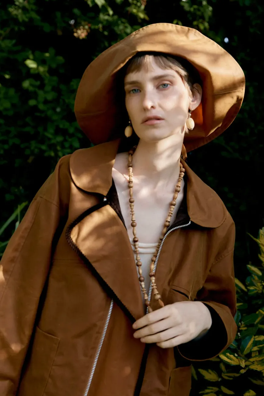 Cawley | Waxed Oilskin Sunhat - Gold sold by Folk product image thumbnail 2