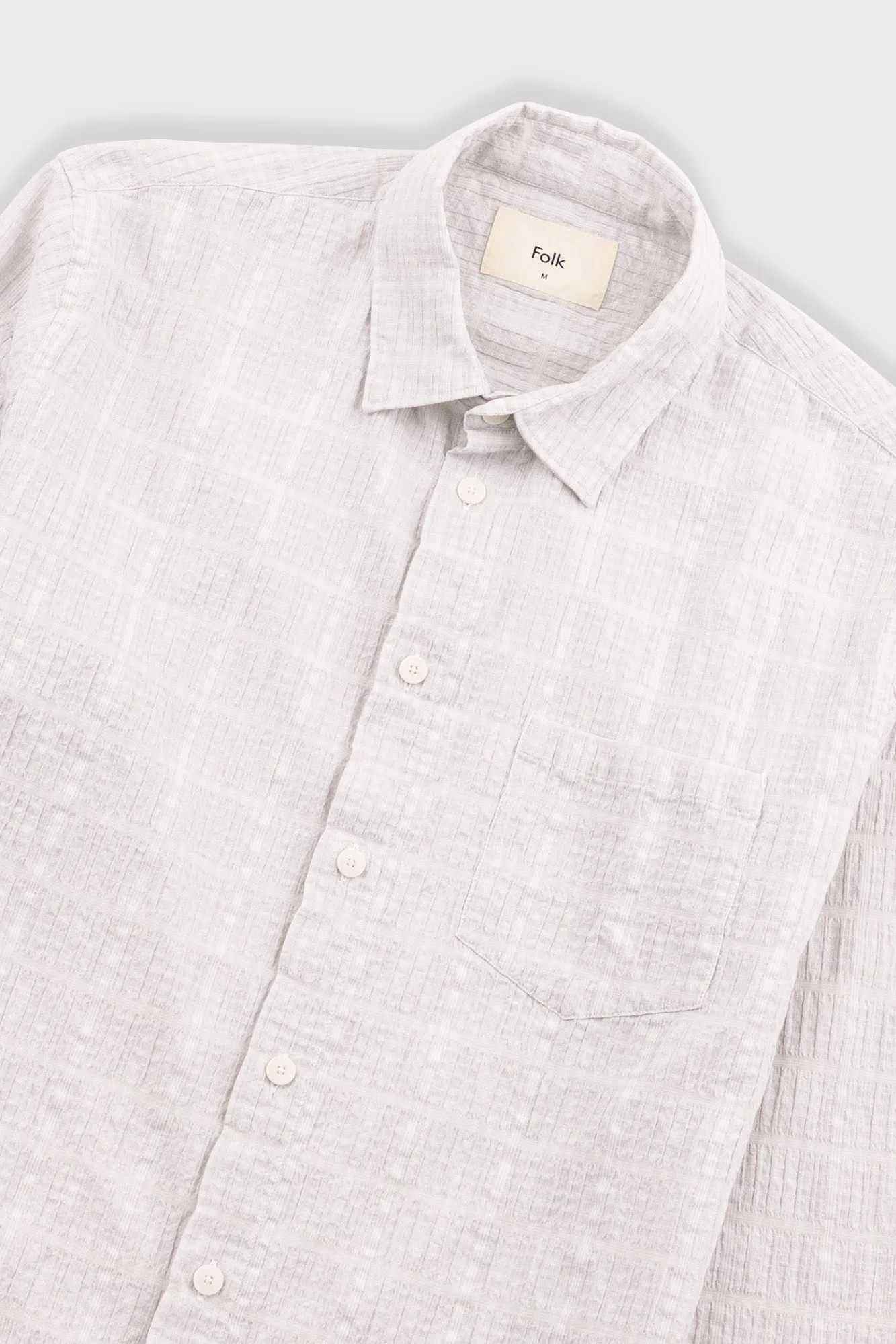 Relaxed Fit Shirt - Silver Textured Check sold by Folk product image thumbnail 5