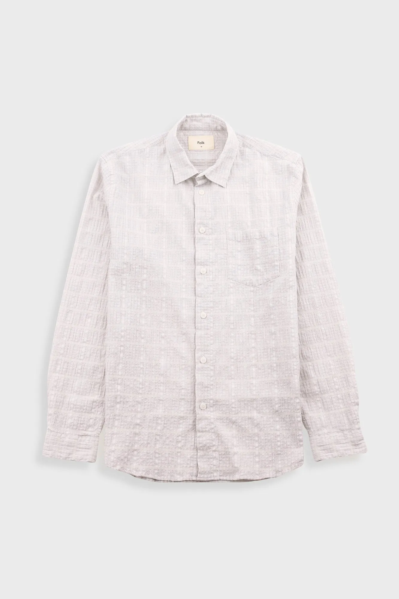 Relaxed Fit Shirt - Silver Textured Check sold by Folk