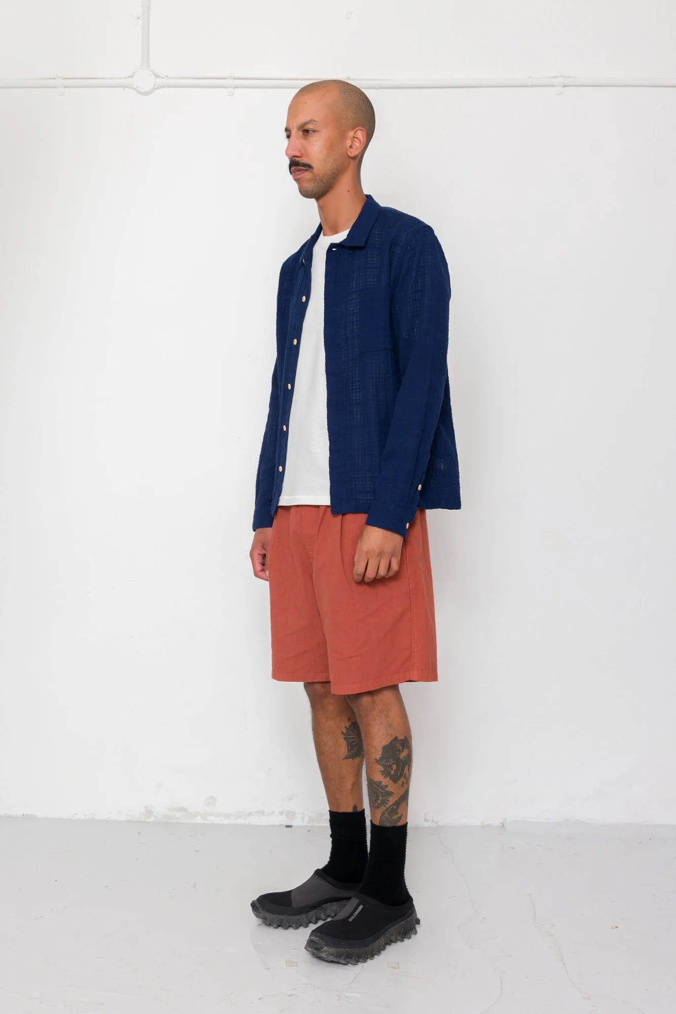 Patch Shirt - Navy Openweave sold by Folk product image thumbnail 3