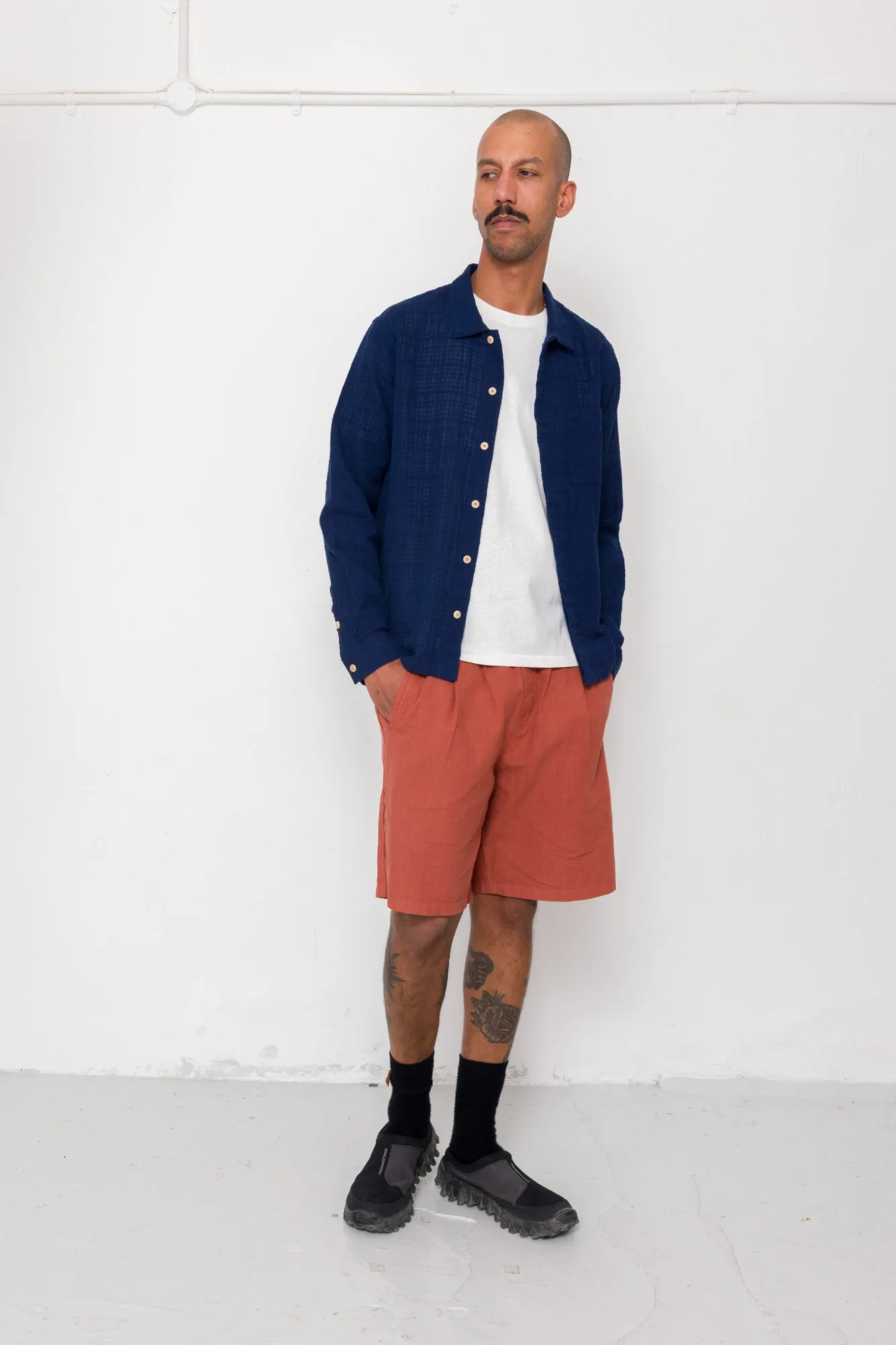 Patch Shirt - Navy Openweave sold by Folk product image thumbnail 2