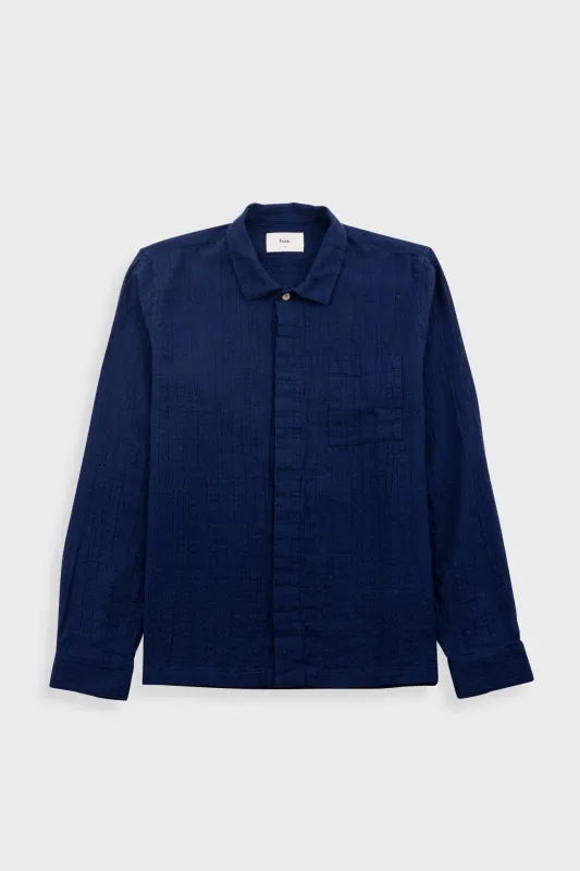 Patch Shirt - Navy Openweave made by Folk