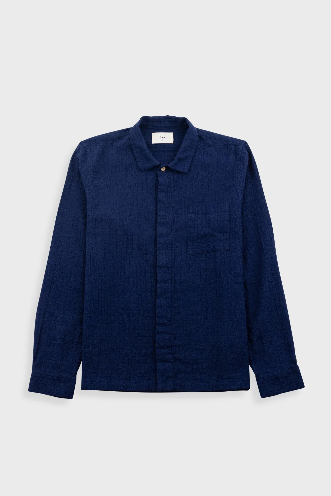 Patch Shirt - Navy Openweave sold by Folk