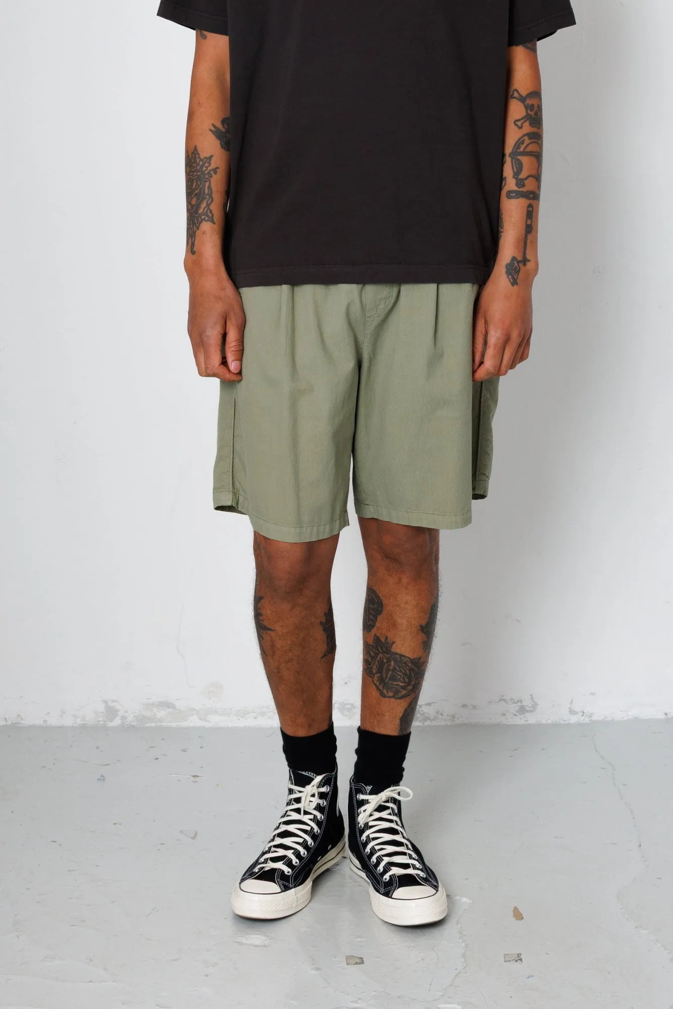 Relaxed Assembly Short - Light Sage Mini Stripe sold by Folk product image thumbnail 3