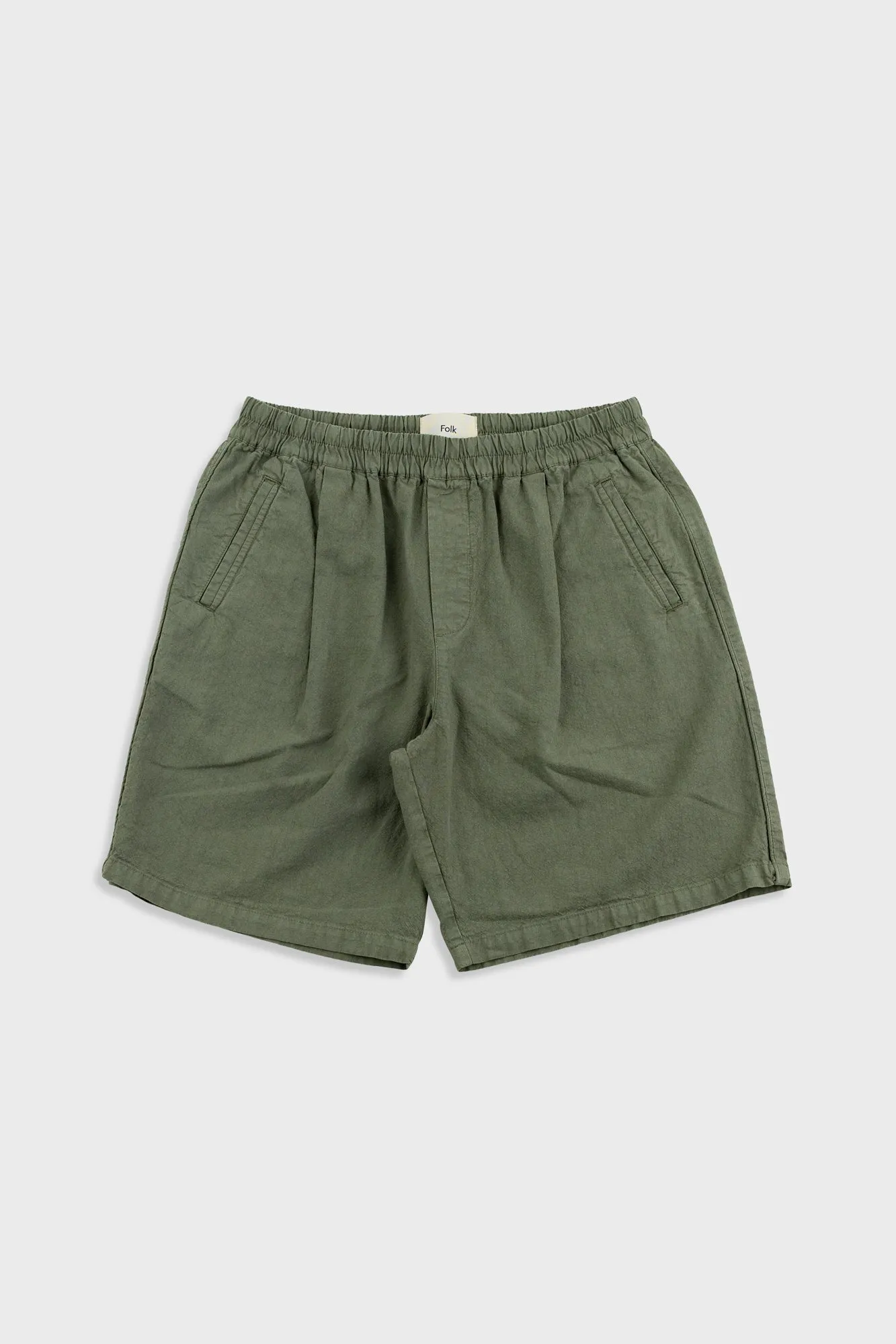 Relaxed Assembly Short - Dark Sage Cotton Linen sold by Folk