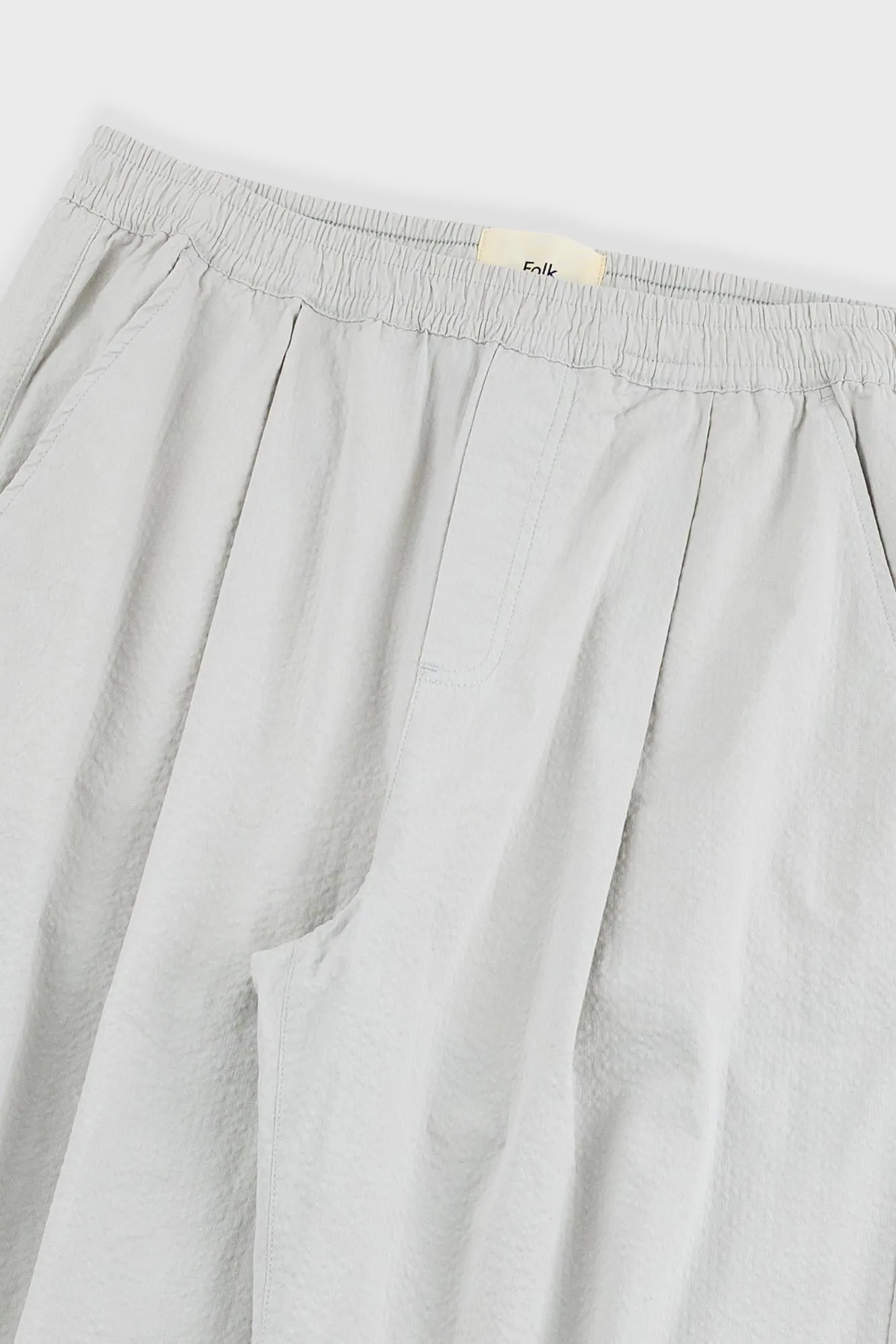 Drawcord Loose Trouser - Light Grey Seersucker sold by Folk product image thumbnail 2