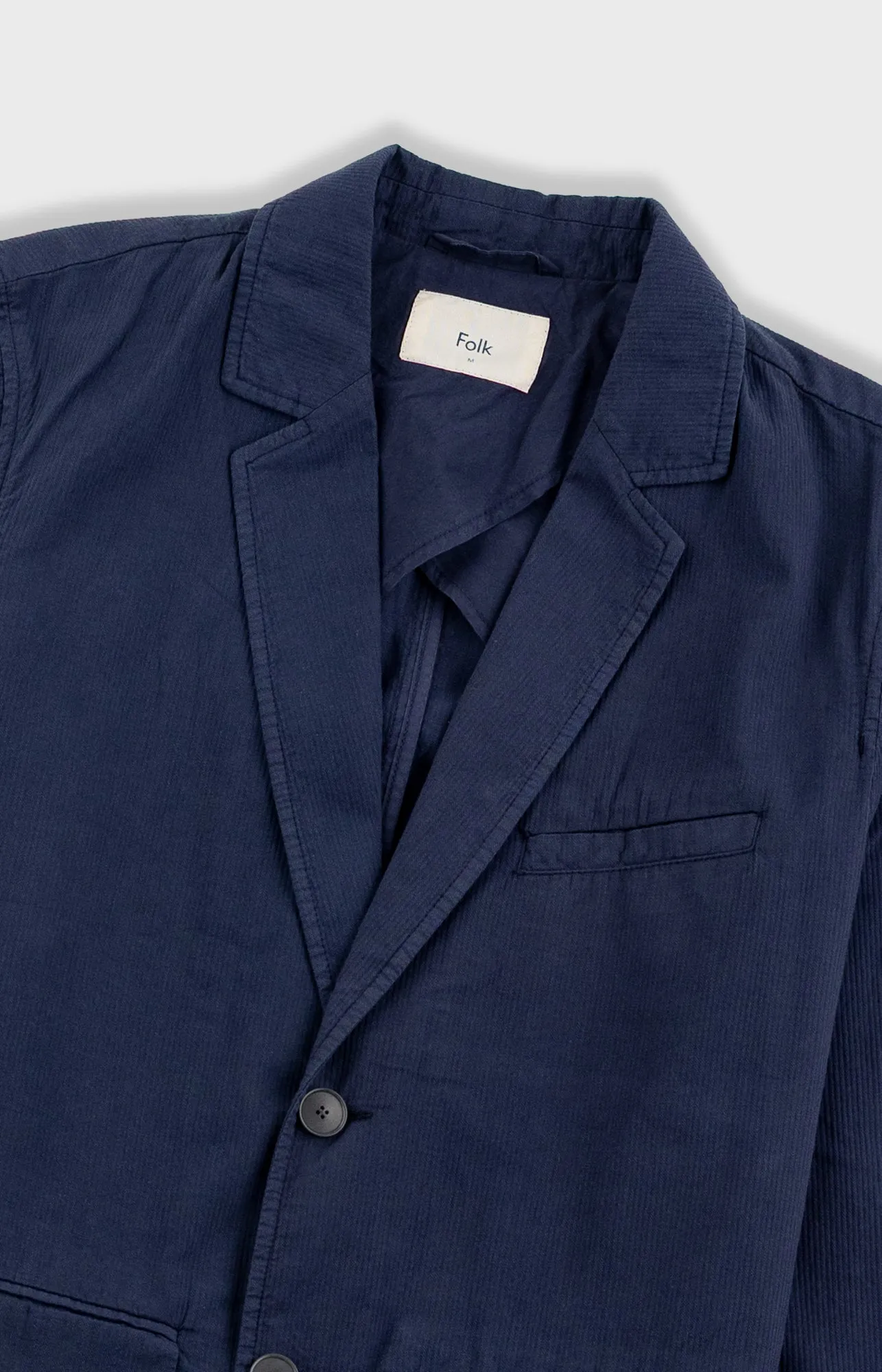 Assembly Blazer - Soft Navy Mini Stripe sold by Folk product image thumbnail 5