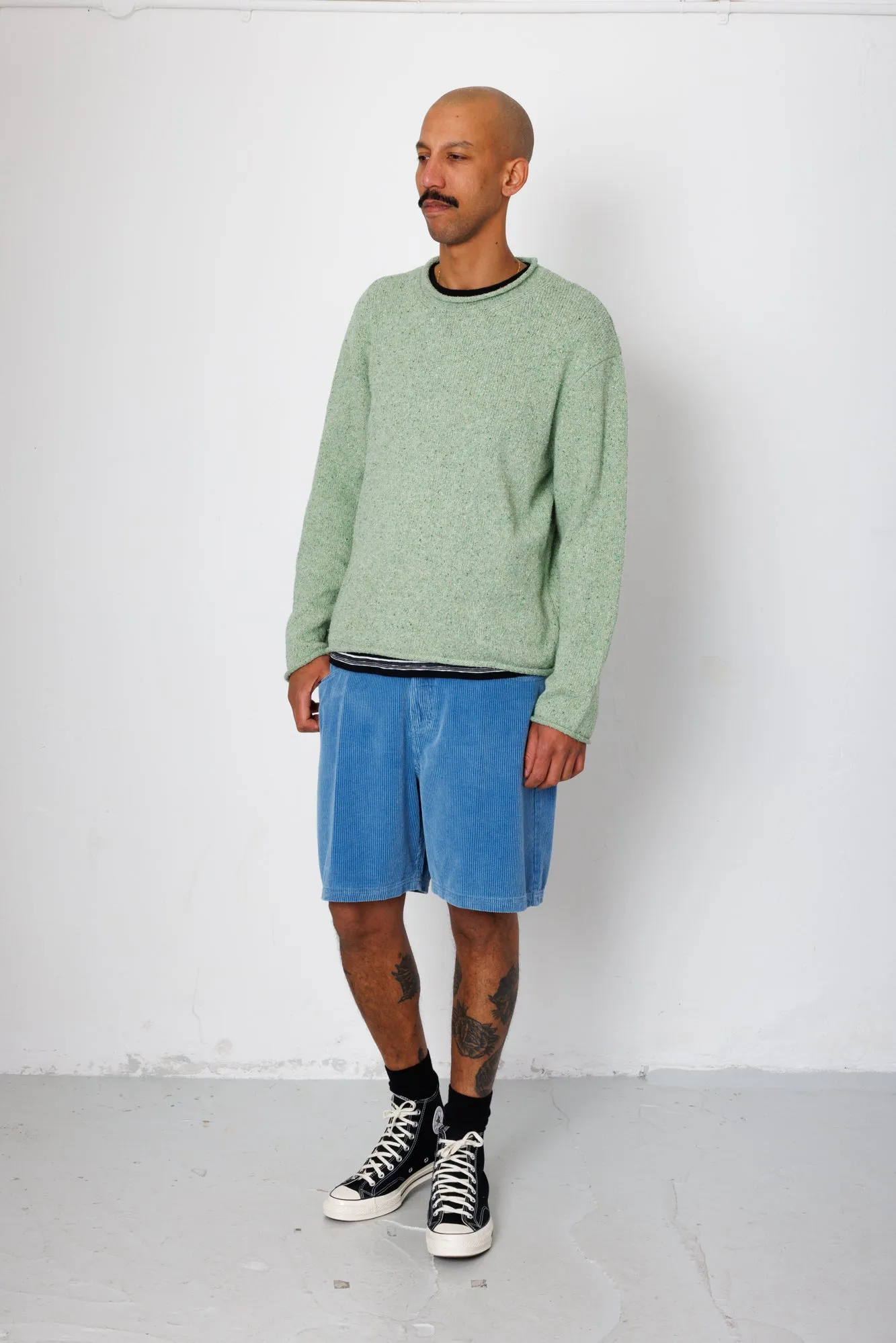 Relaxed Jean Short - Soft Blue Cord sold by Folk