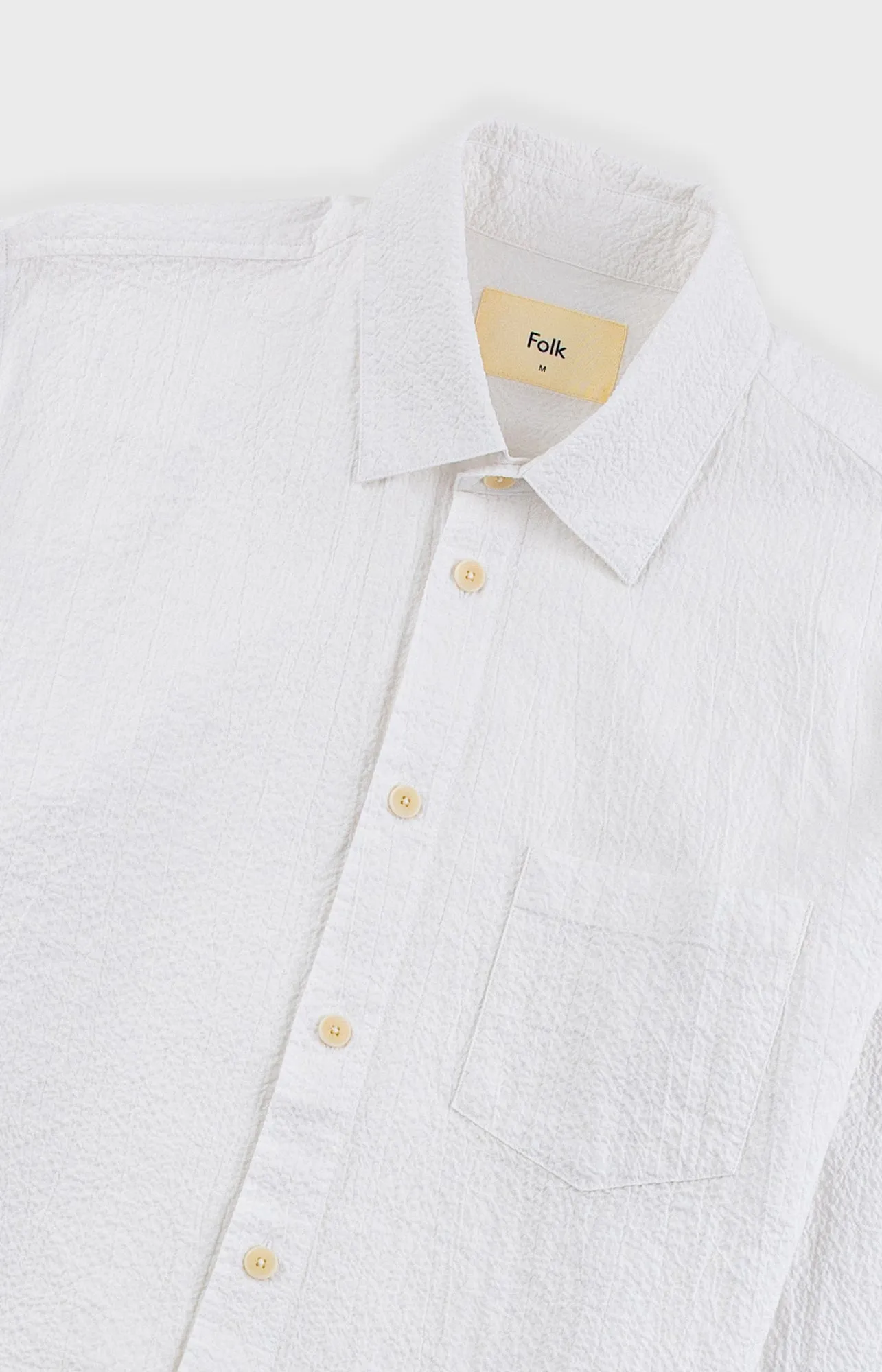Relaxed Fit Shirt - White Bubble Seersucker sold by Folk product image thumbnail 5