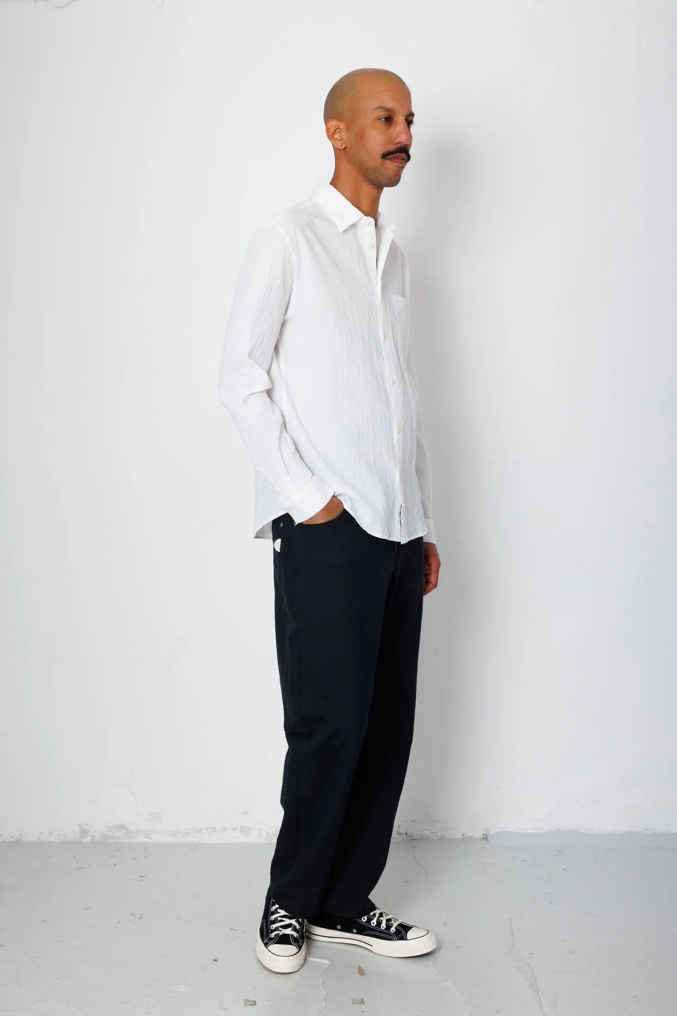 Relaxed Fit Shirt - White Bubble Seersucker sold by Folk product image thumbnail 3