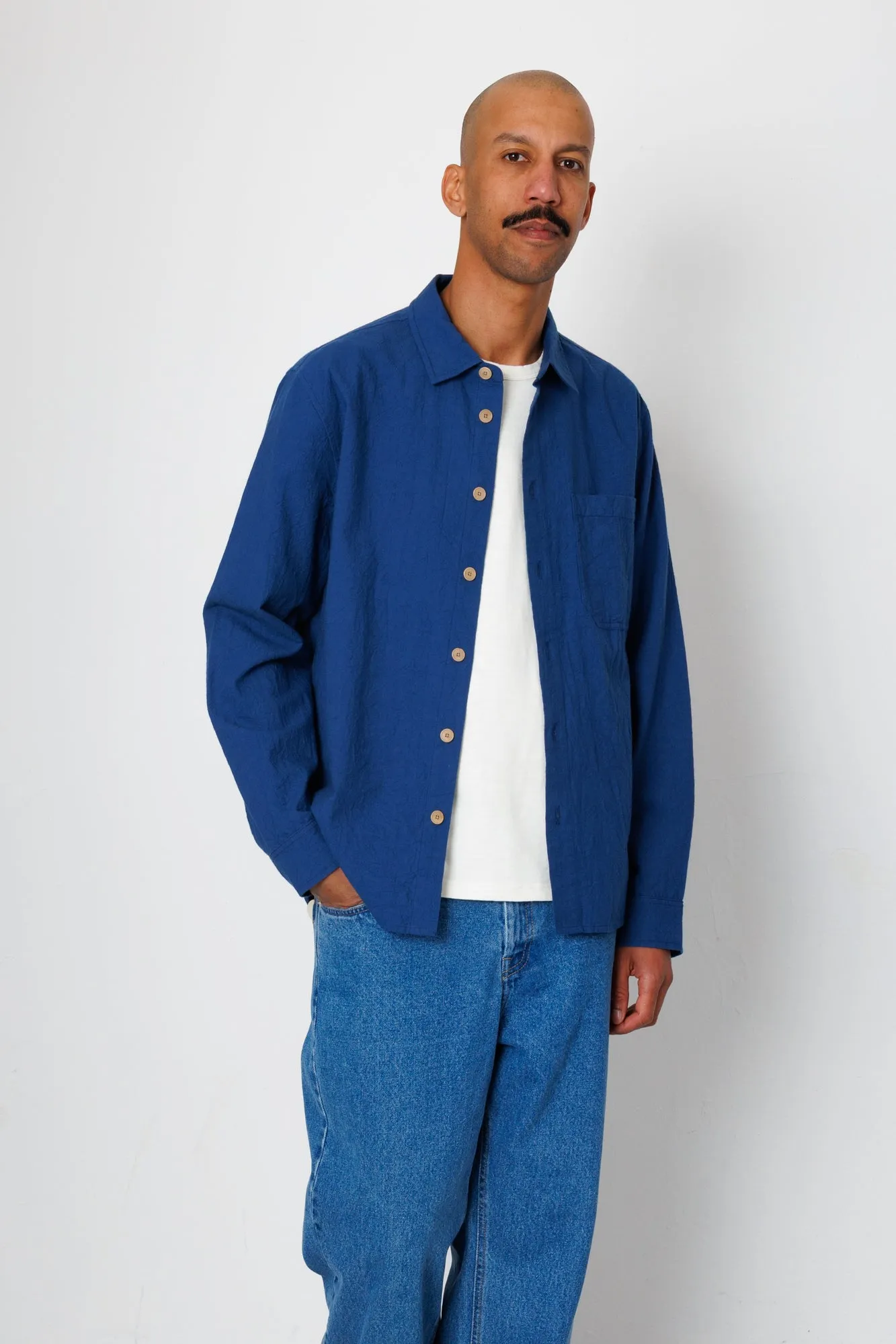 Easy Fit Shirt - Blue Crinkle sold by Folk product image thumbnail 2