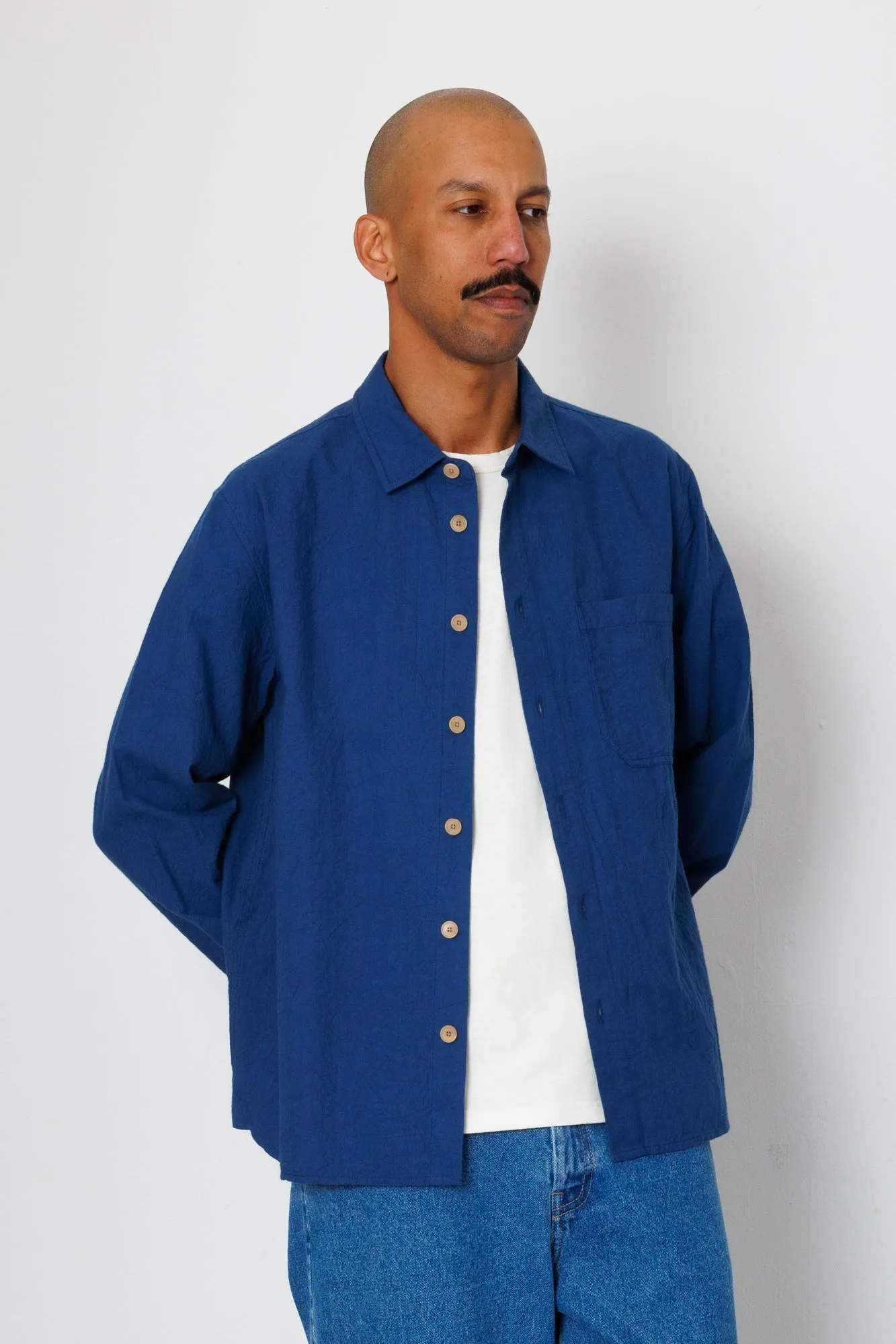 Easy Fit Shirt - Blue Crinkle sold by Folk product image thumbnail 4