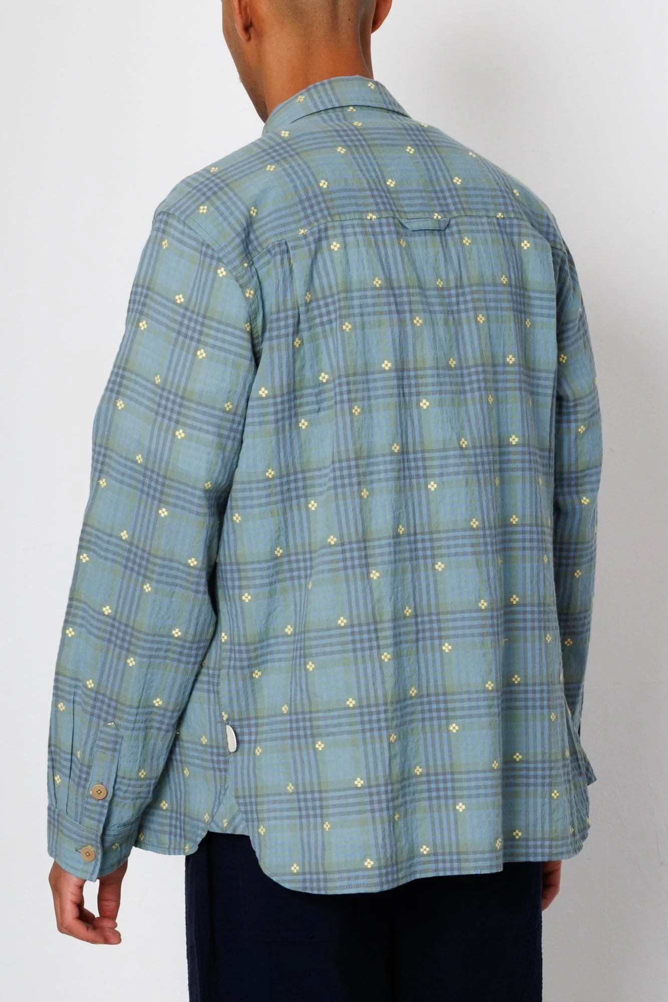 Easy Fit Shirt - Blue Yellow Flower Check | Folk x Goss Brothers sold by Folk product image thumbnail 5