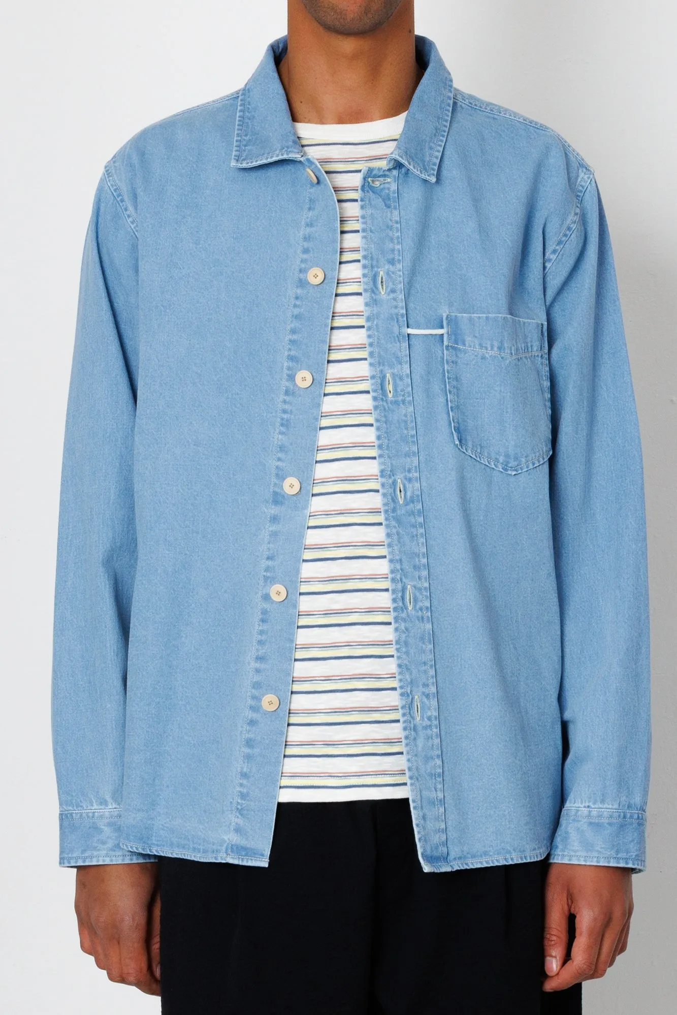 Loop Shirt - Bleached Denim sold by Folk product image thumbnail 4