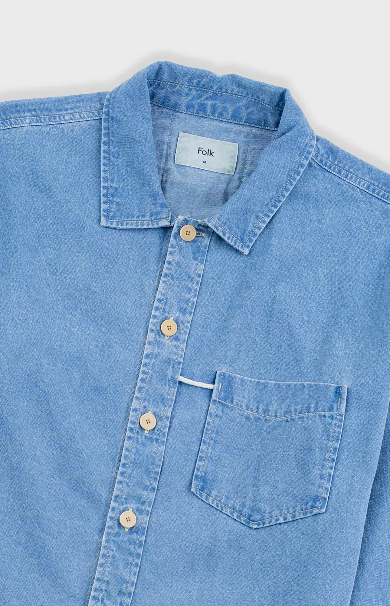 Loop Shirt - Bleached Denim sold by Folk product image thumbnail 5