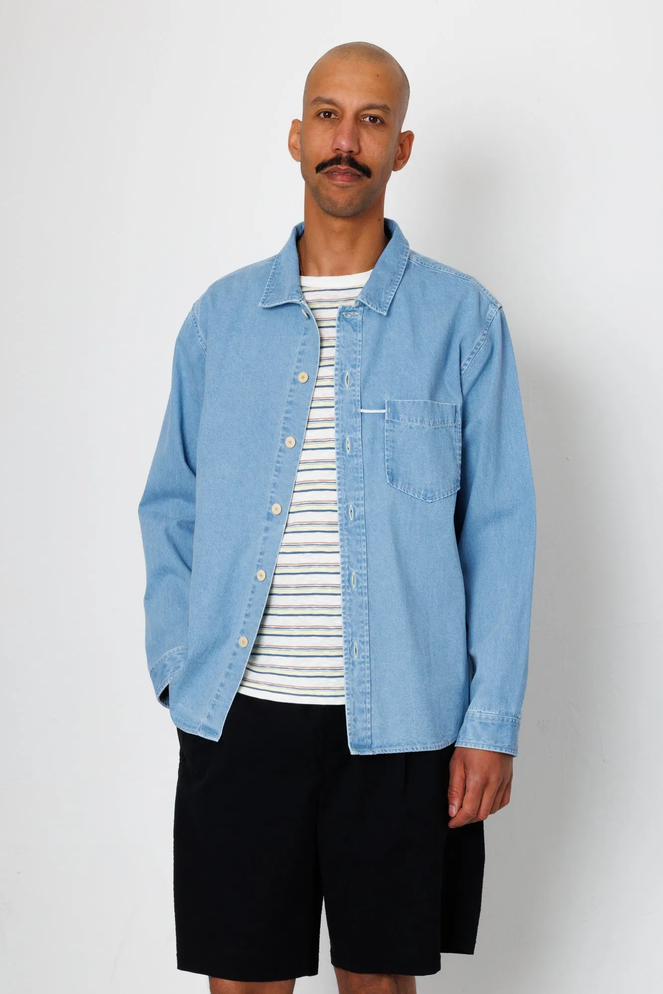 Loop Shirt - Bleached Denim sold by Folk product image thumbnail 3