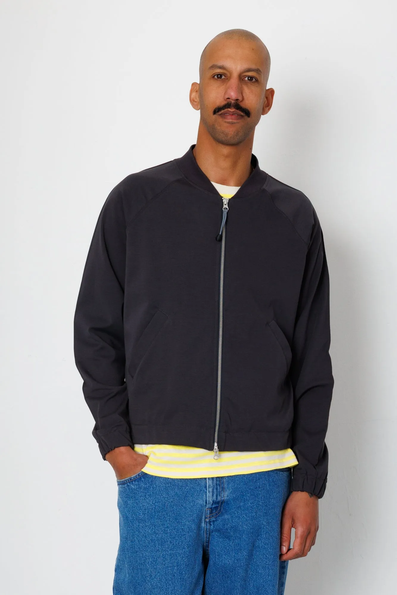 Pintuck Jersey Bomber - Charcoal sold by Folk product image thumbnail 5
