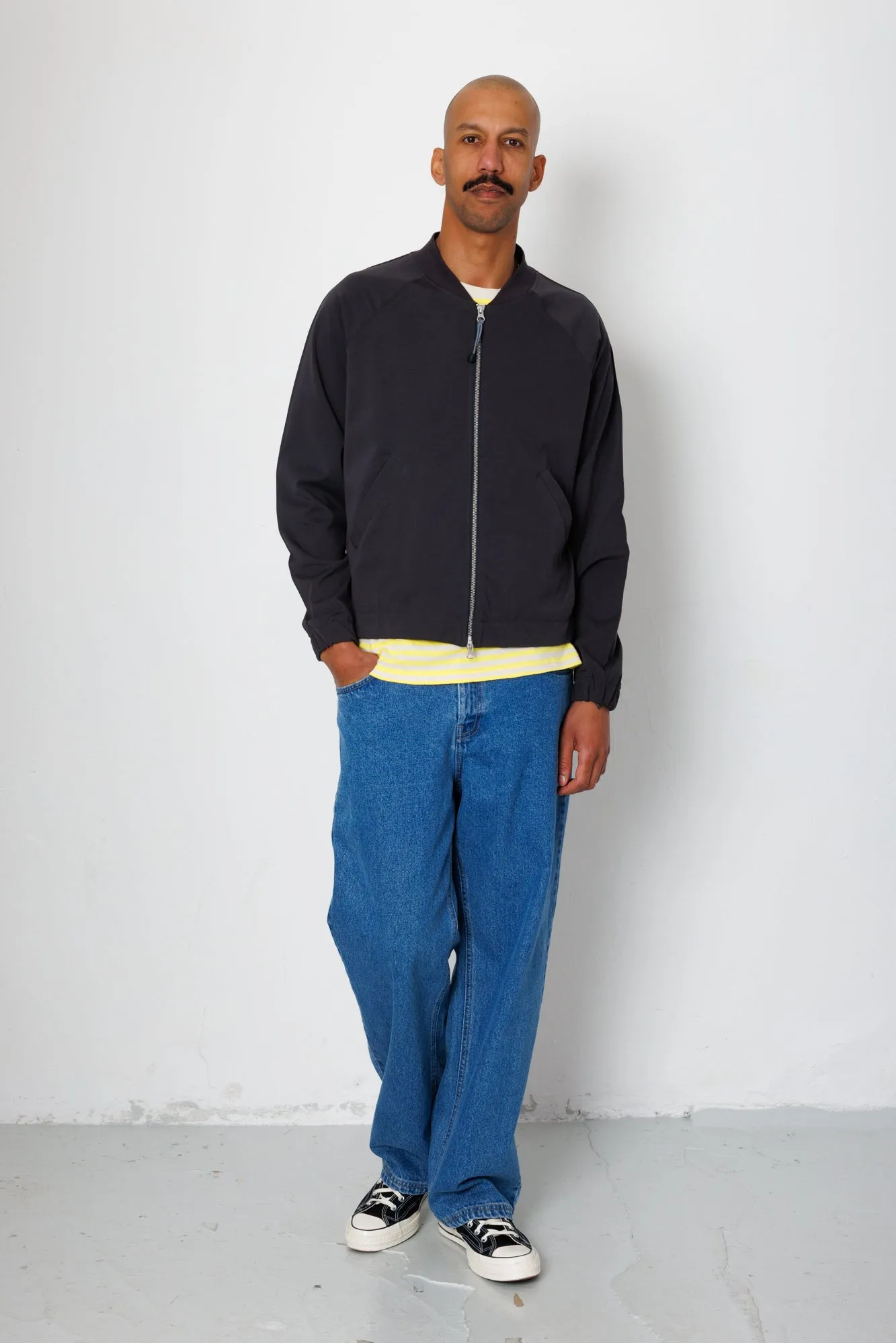 Pintuck Jersey Bomber - Charcoal sold by Folk product image thumbnail 2
