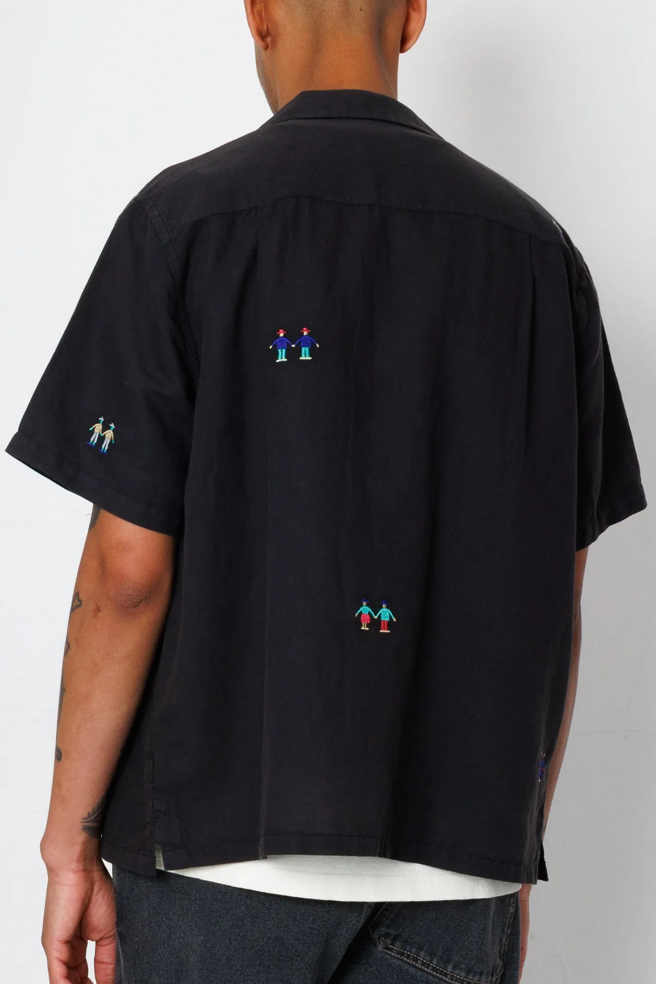 Relaxed Soft Collar Shirt - Soft Black Embroidery | END. Exclusive sold by Folk product image thumbnail 5