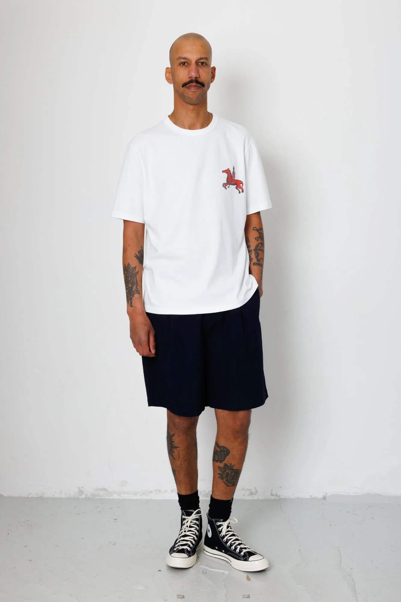Elasticated Wide Fit Short - Navy Seersucker sold by Folk