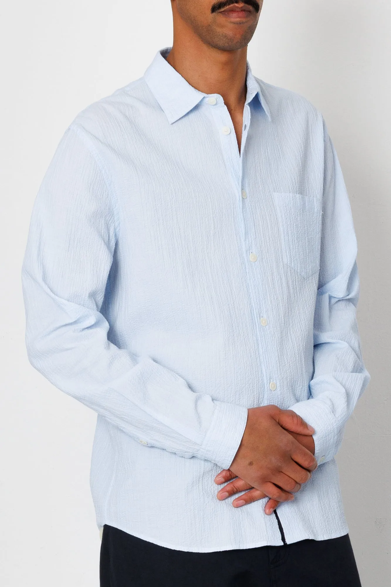 Relaxed Fit Shirt - Light Blue Texture sold by Folk product image thumbnail 3