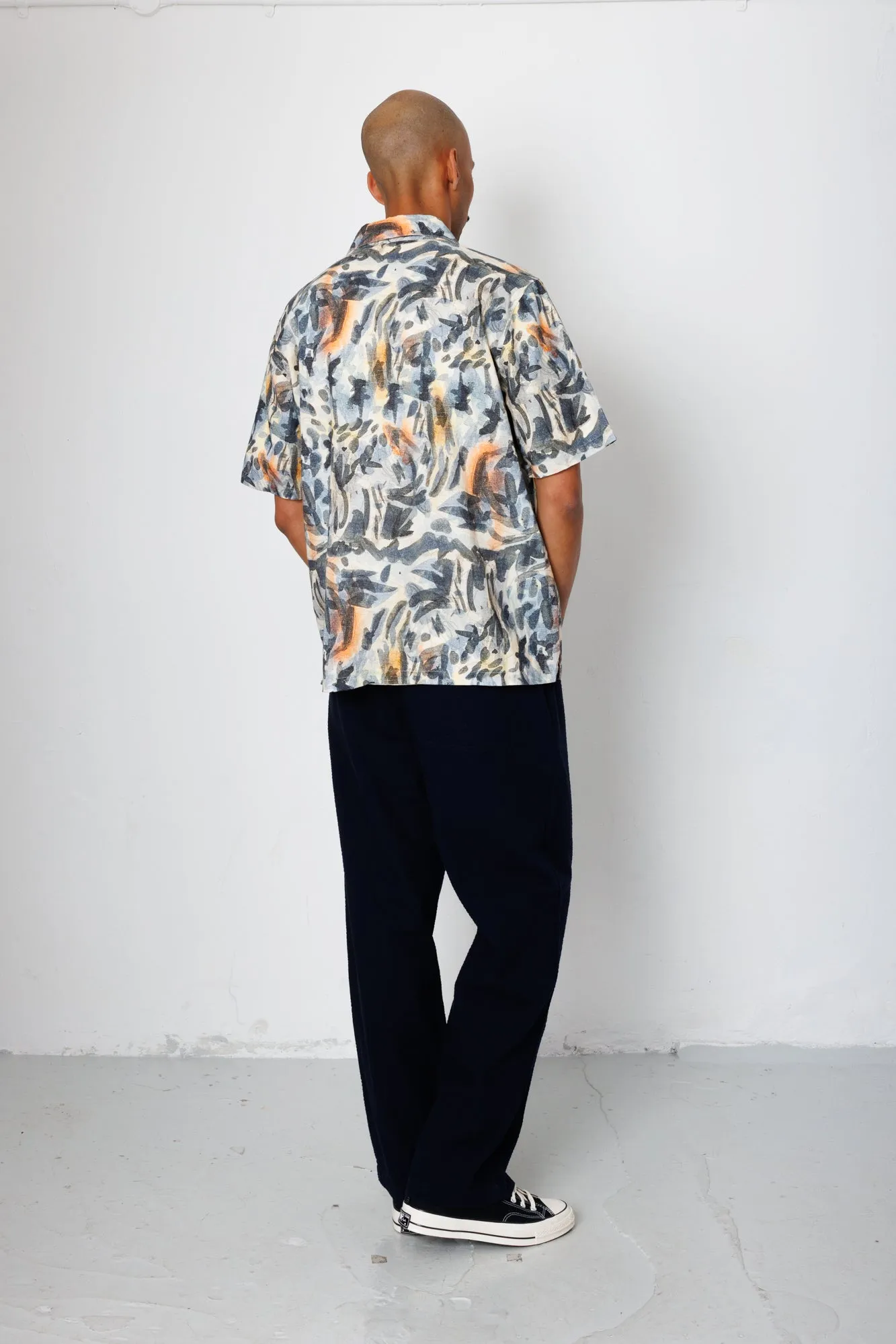 Drawcord Loose Trouser - Navy Seersucker sold by Folk product image thumbnail 5