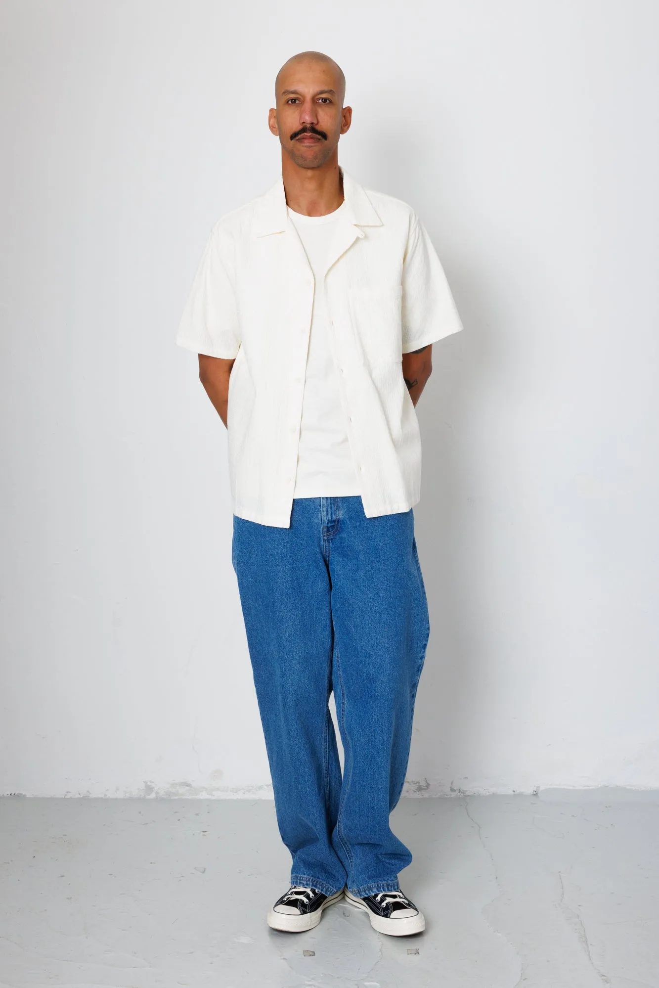 Relaxed Soft Collar Shirt - Ecru Tapestry sold by Folk product image thumbnail 3