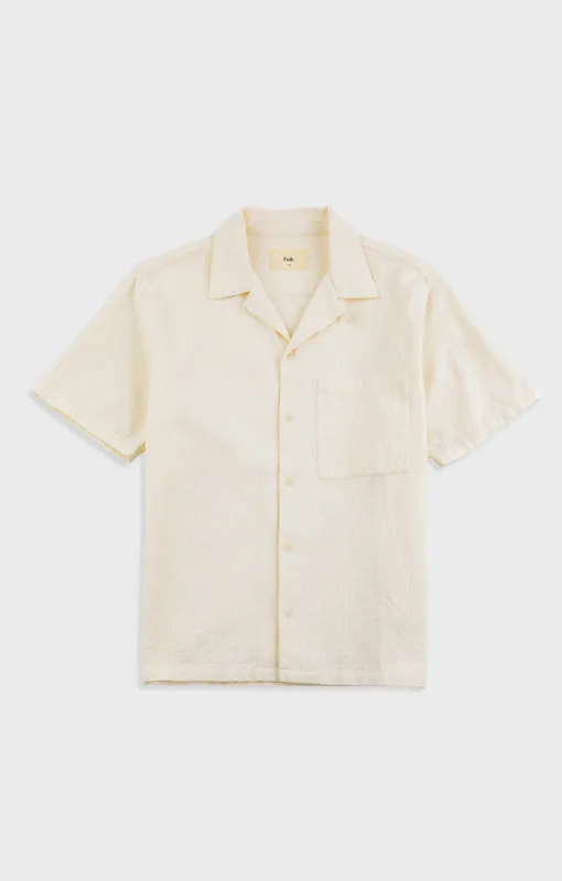 Relaxed Soft Collar Shirt - Ecru Tapestry made by Folk