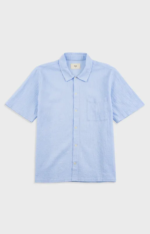 Gabe Shirt - Light Blue Textured made by Folk