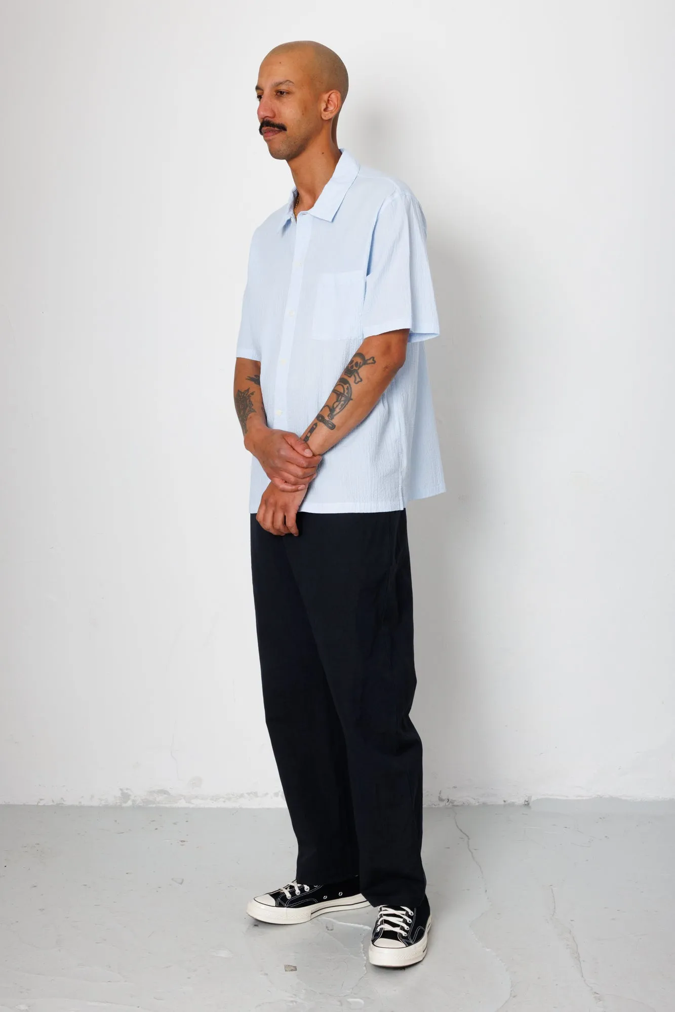 Gabe Shirt - Light Blue Textured sold by Folk product image thumbnail 3