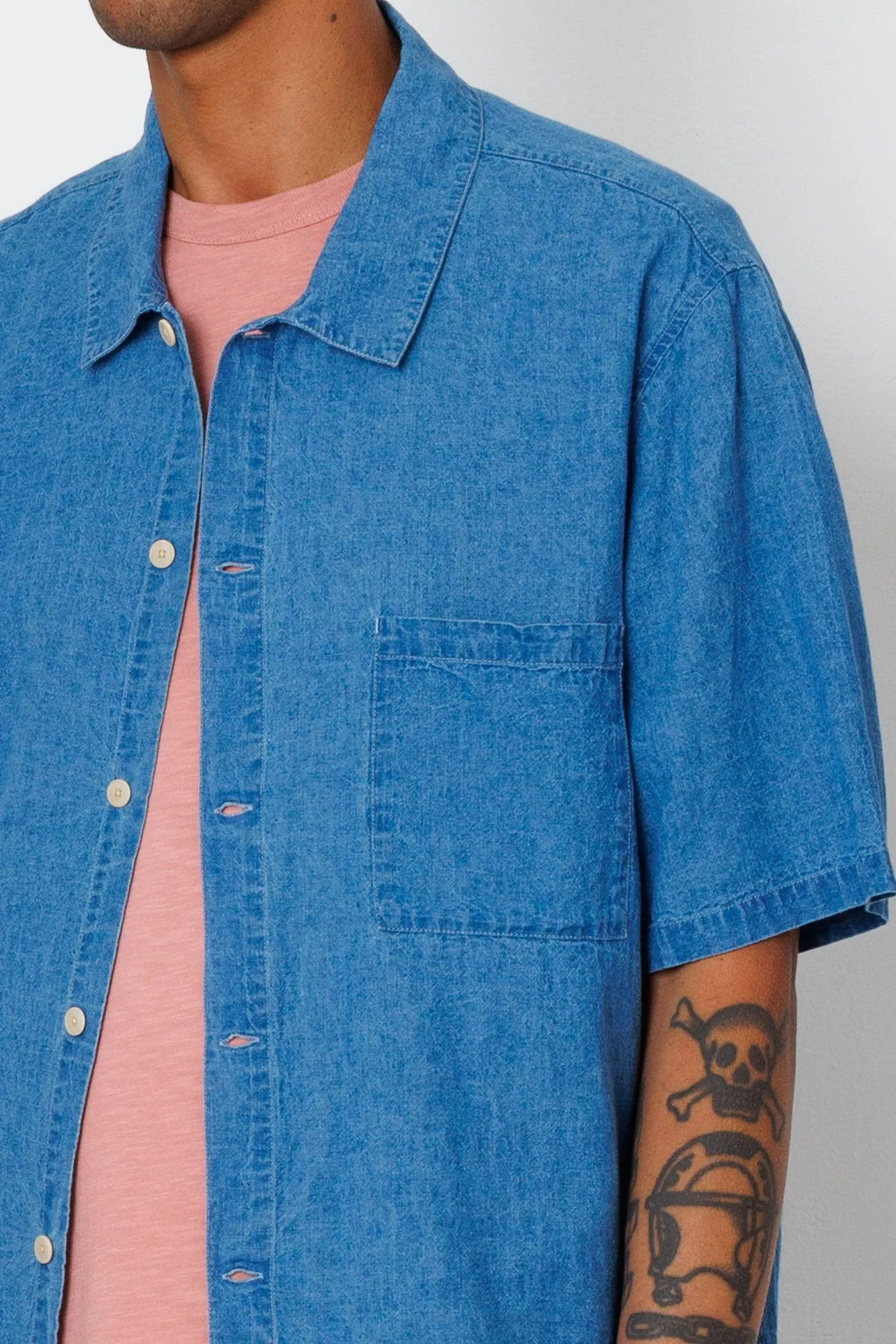 Gabe Shirt - Indigo Linen sold by Folk product image thumbnail 3