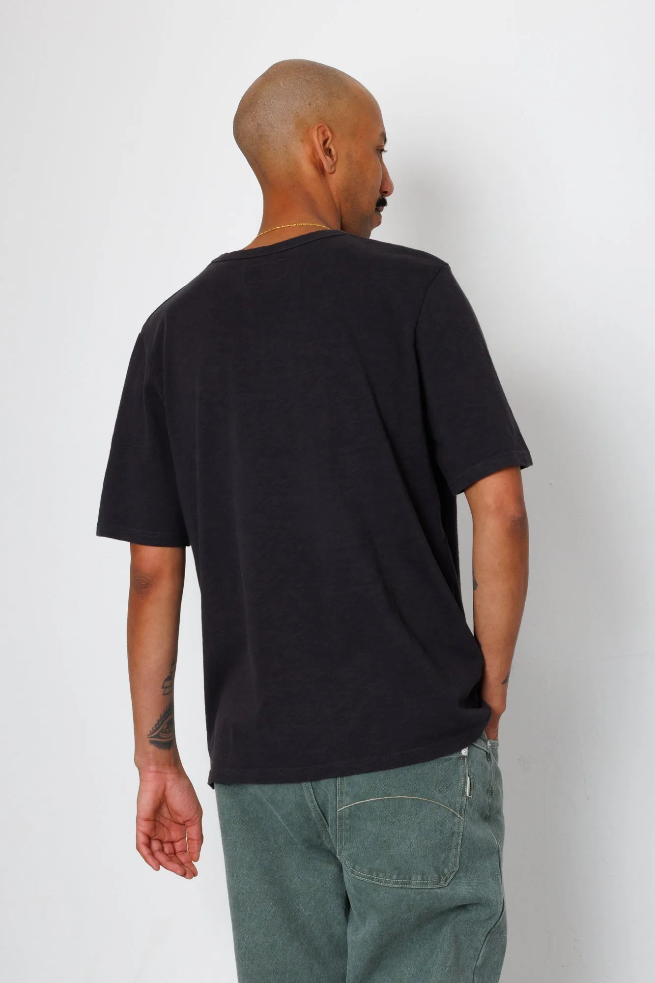 Slub Embroidery T-Shirt - Black Carousel | Folk x Goss Brothers sold by Folk product image thumbnail 5