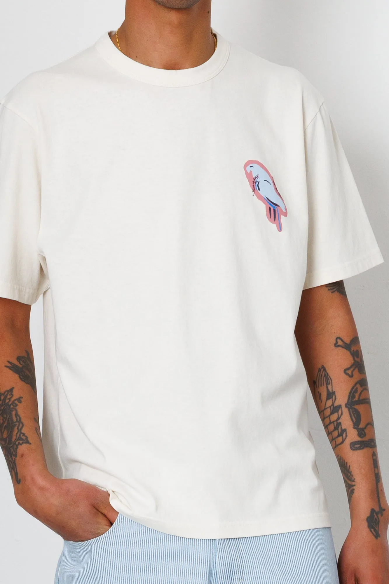 Relaxed T-Shirt - Ecru Parrot Print | Folk x Goss Brothers sold by Folk product image thumbnail 4