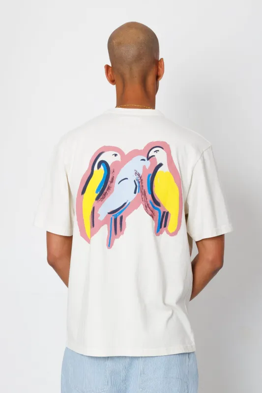 Relaxed T-Shirt - Ecru Parrot Print | Folk x Goss Brothers made by Folk