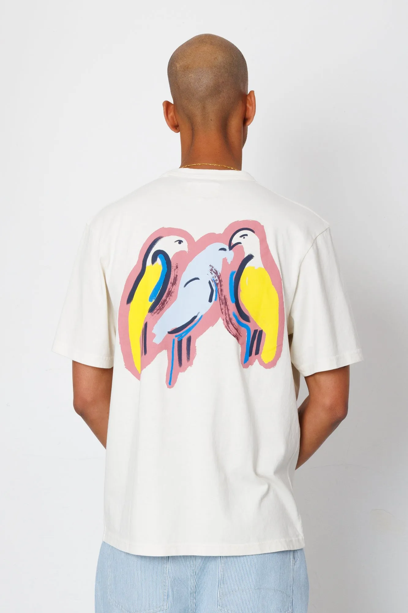 Relaxed T-Shirt - Ecru Parrot Print | Folk x Goss Brothers sold by Folk