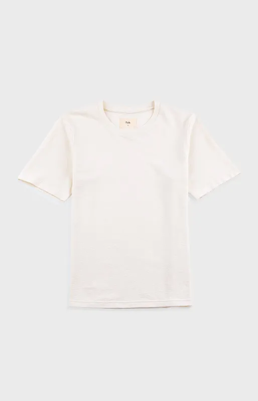 Short Sleeve Textured T-Shirt - Ecru made by Folk