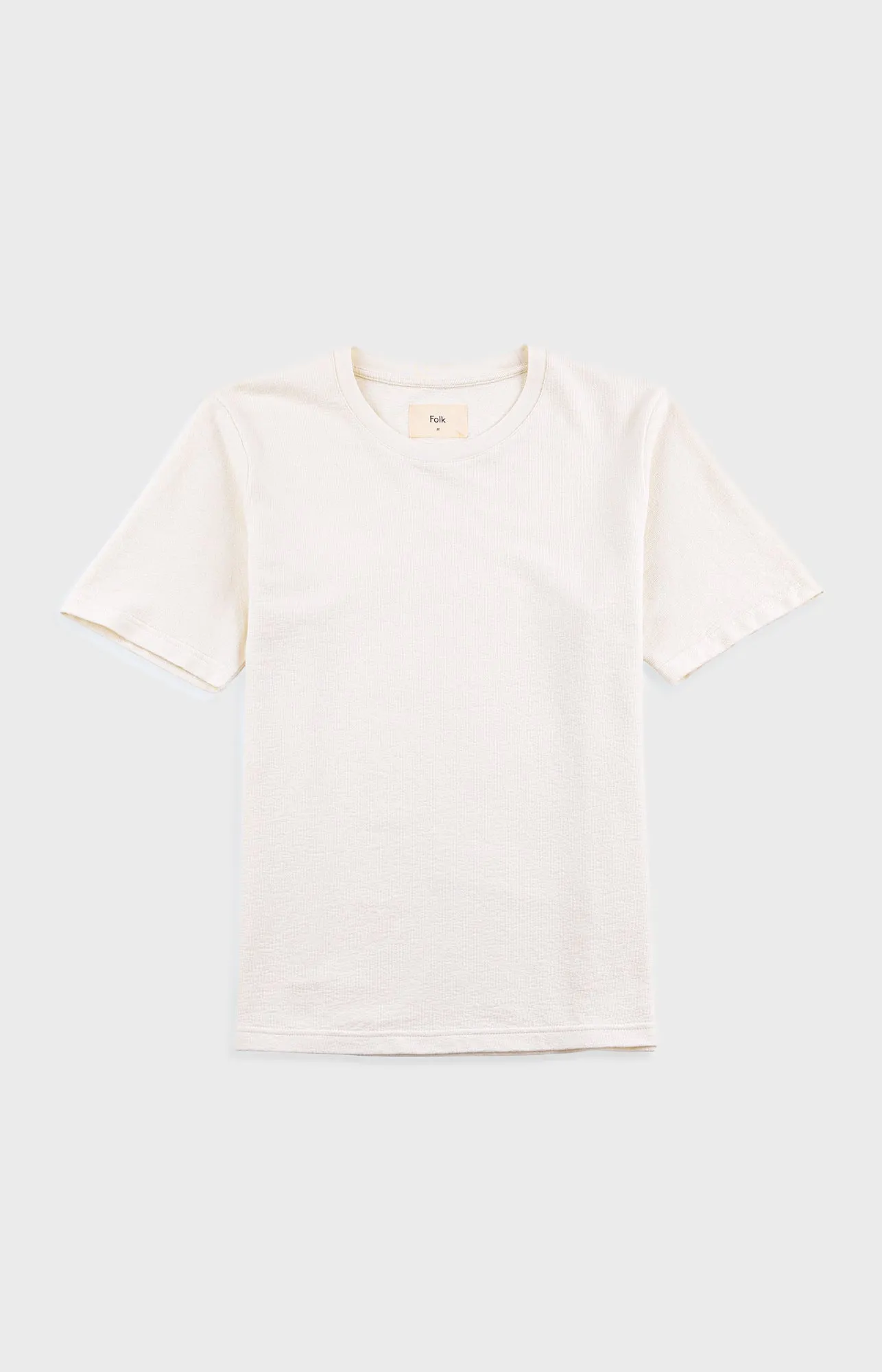 Short Sleeve Textured T-Shirt - Ecru sold by Folk