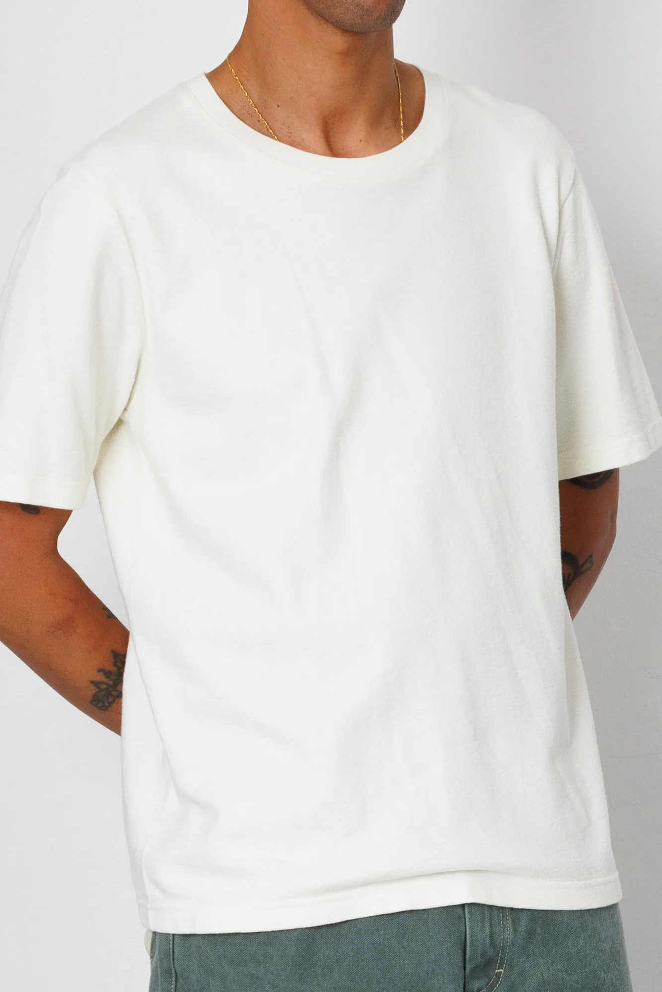 Short Sleeve Textured T-Shirt - Ecru sold by Folk product image thumbnail 3