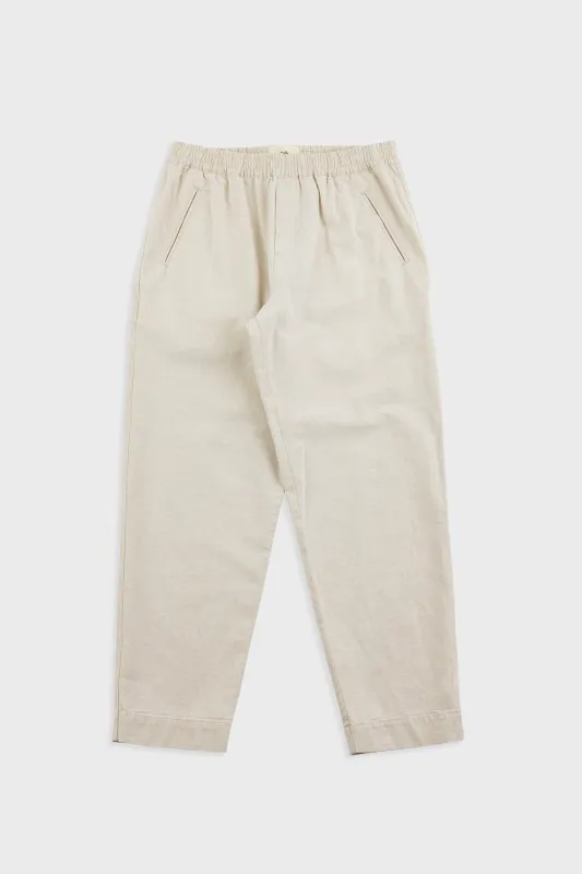 Drawcord Assembly Pant - Natural Linen Cotton Canvas made by Folk