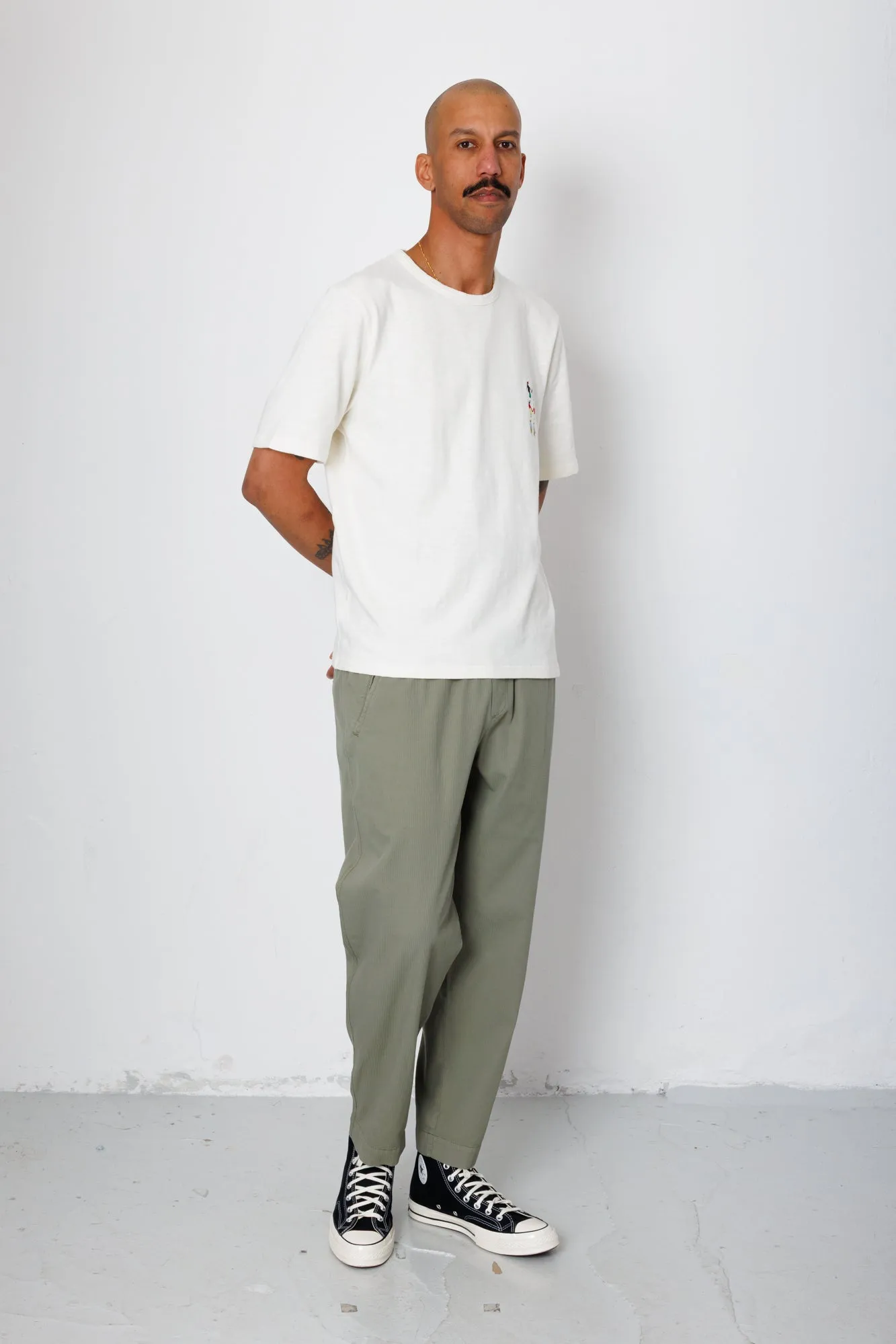 Drawcord Assembly Pant - Light Sage Mini Stripe sold by Folk product image thumbnail 2