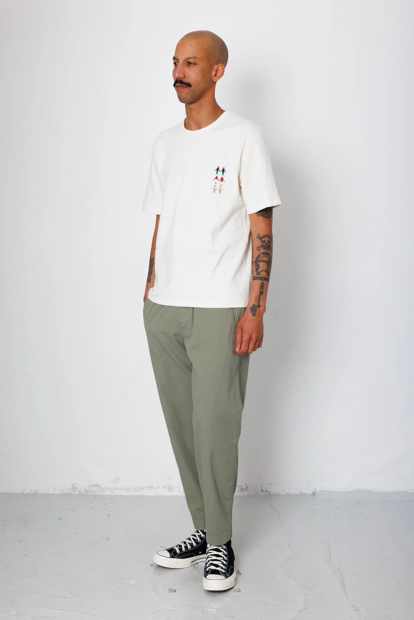 Drawcord Assembly Pant - Light Sage Mini Stripe sold by Folk product image thumbnail 3
