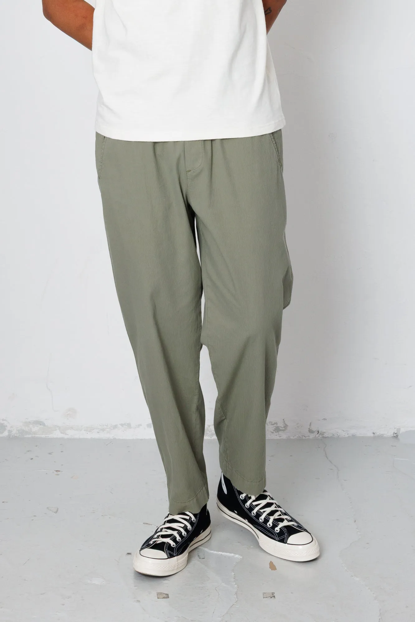Drawcord Assembly Pant - Light Sage Mini Stripe sold by Folk product image thumbnail 4
