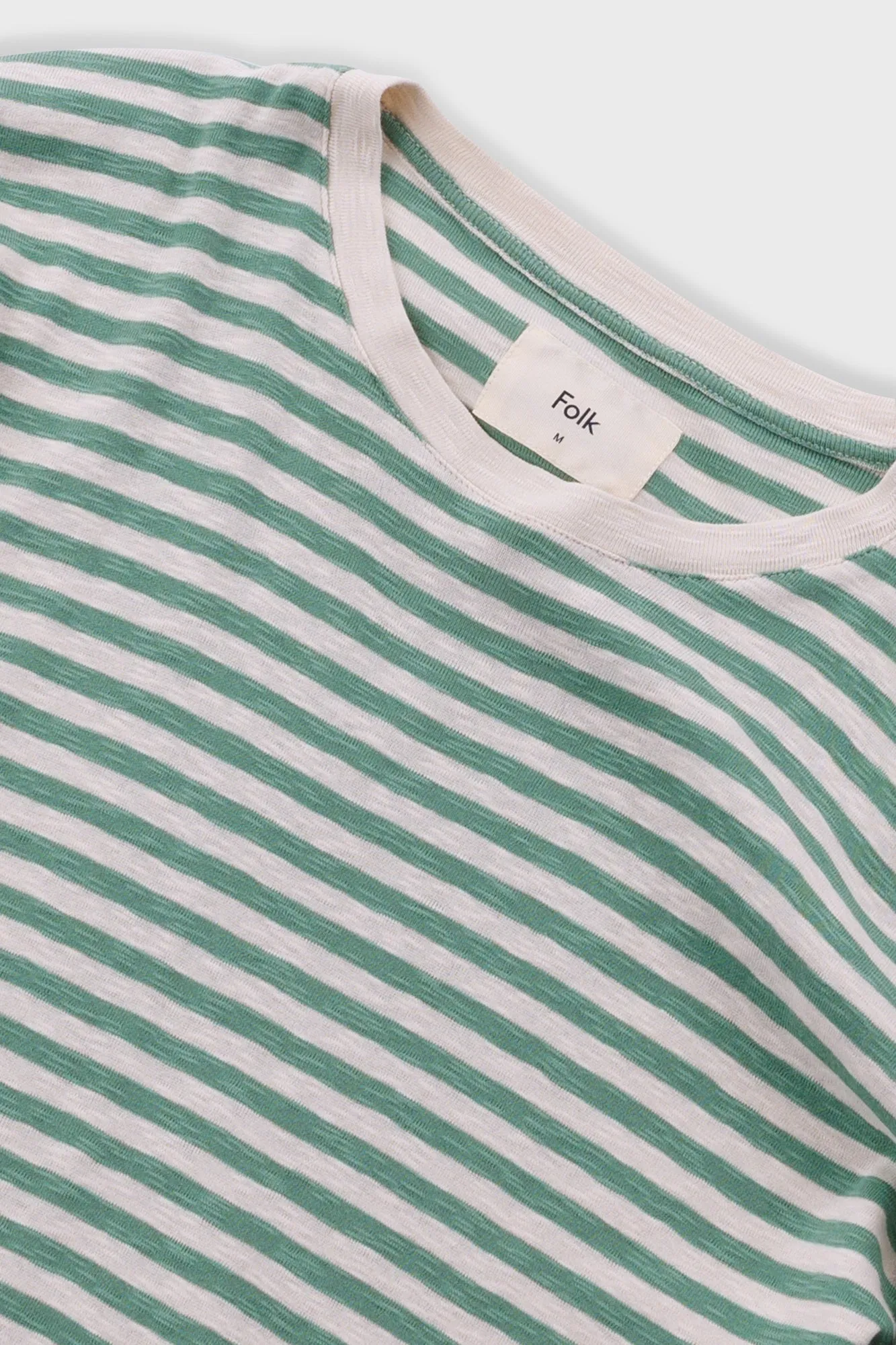 Classic Striped T-Shirt - Soft Green / Ecru sold by Folk product image thumbnail 4