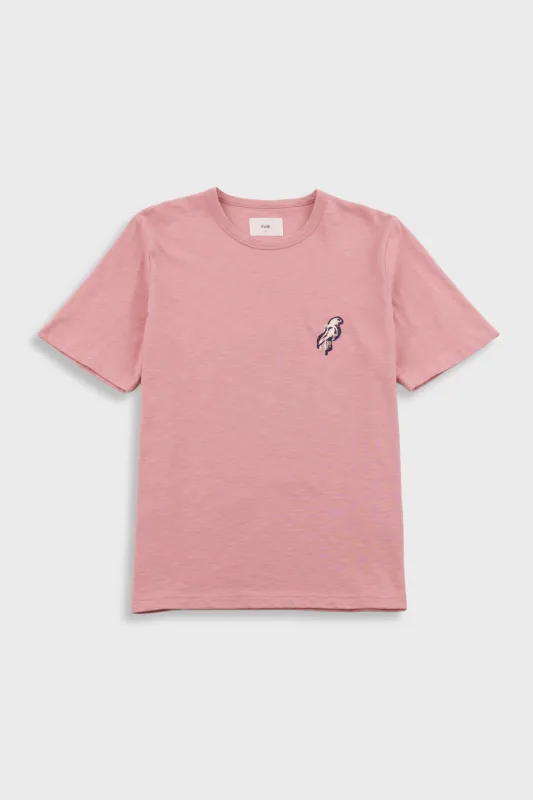 Slub Embroidery T-Shirt - Dusty Pink Parrot | Folk x Goss Brothers made by Folk