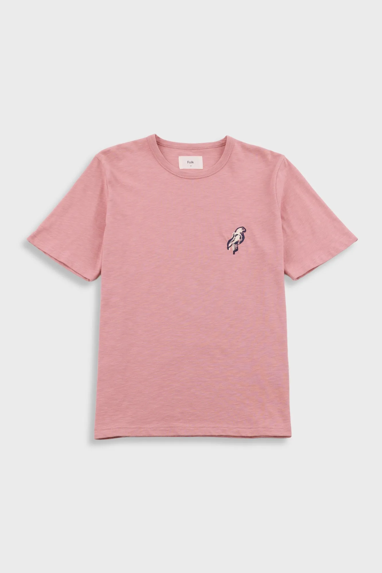Slub Embroidery T-Shirt - Dusty Pink Parrot | Folk x Goss Brothers sold by Folk