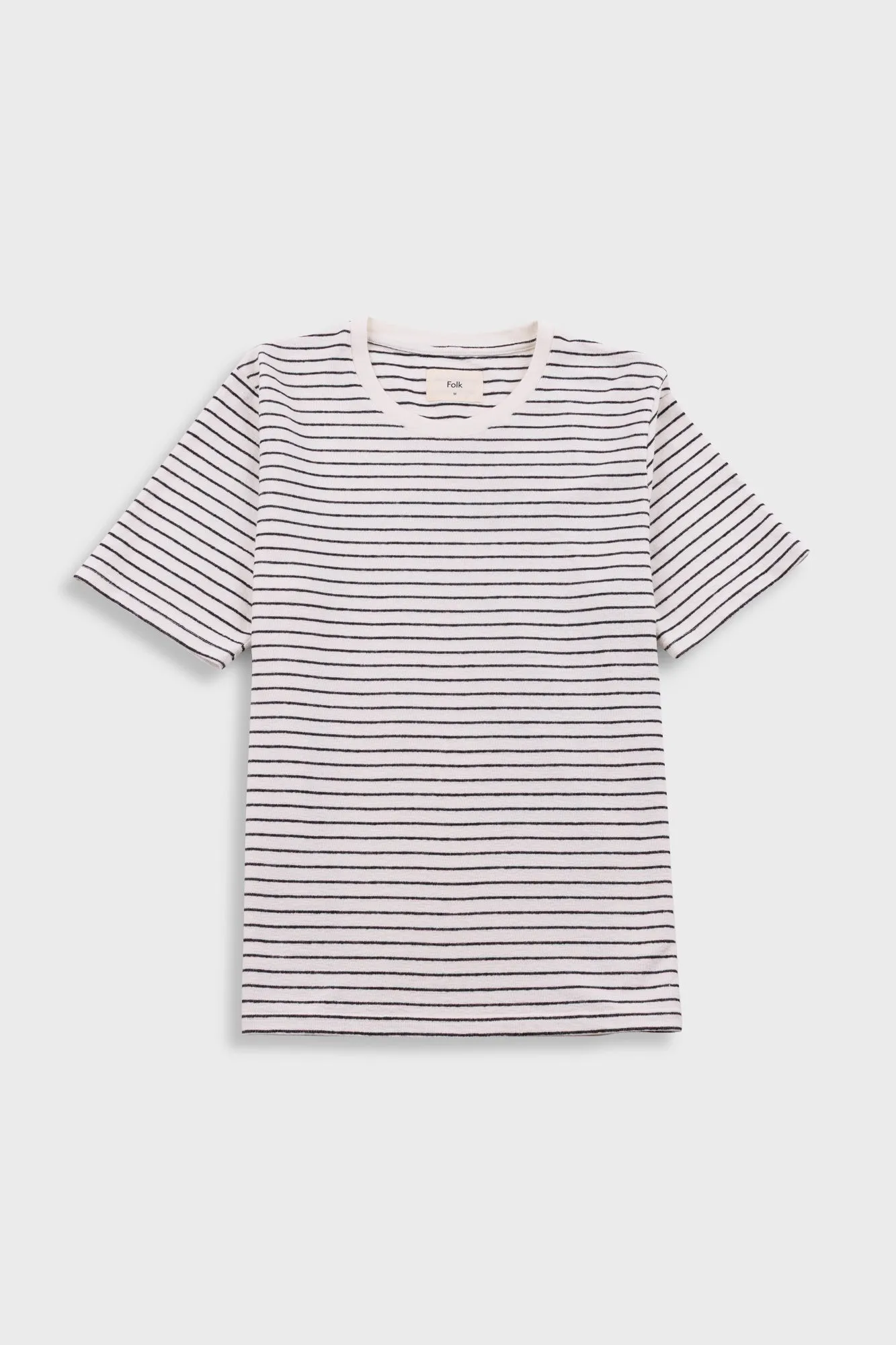 Short Sleeve Textured Striped T-Shirt - Ecru / Black sold by Folk
