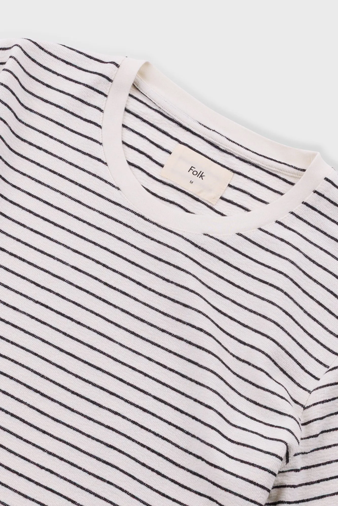 Short Sleeve Textured Striped T-Shirt - Ecru / Black sold by Folk product image thumbnail 3