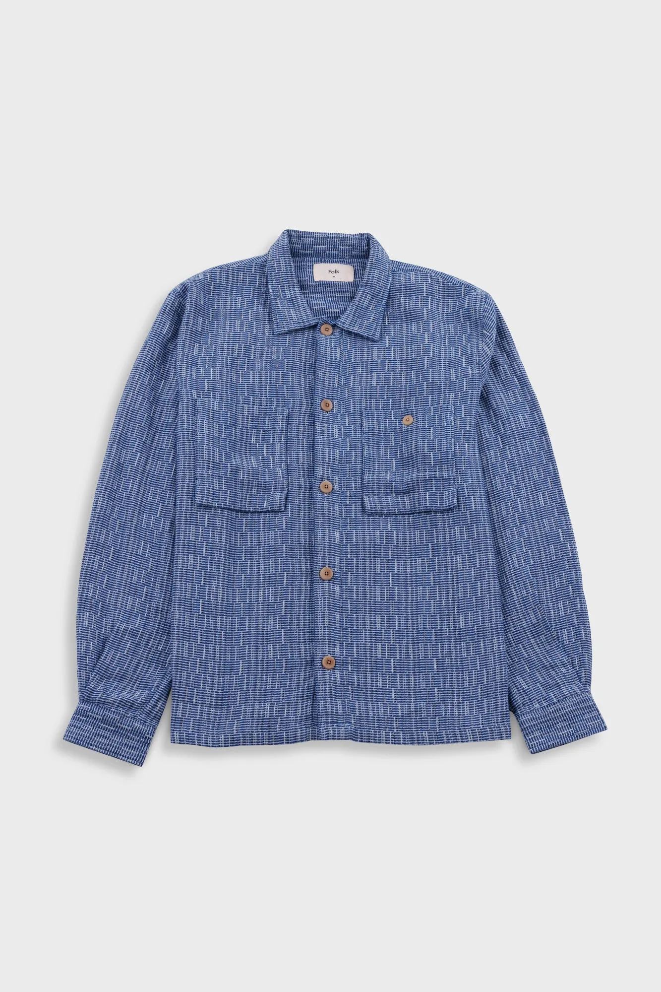 Patch Overshirt - Blue Basketweave sold by Folk