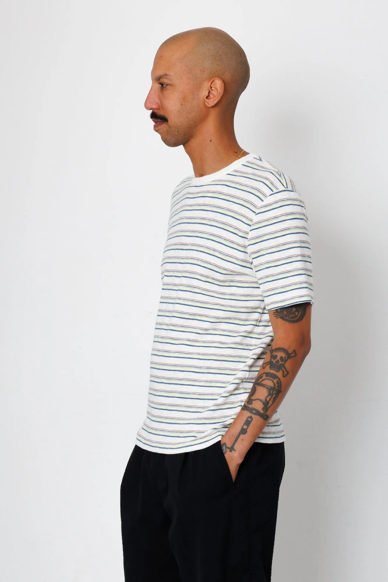 Multistripe T-Shirt - Ecru Paradiso Stripe sold by Folk product image thumbnail 4